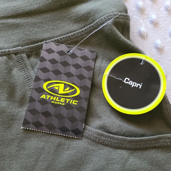 Athletic Works Olive and Coral Capri Pants Bundle - Picture 2 of 8